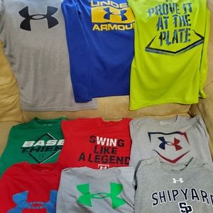 8 Under Armour boys shirts size medium